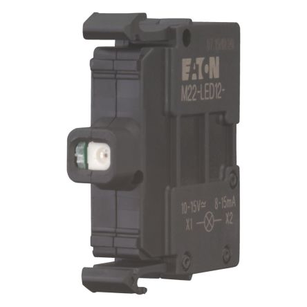 Eaton M22 Series White Steady Effect Light Module, 12 V, LED Bulb, AC/DC [279388 M22-LED12-W]; 258-465