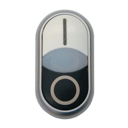 Eaton series M22 Series Illuminated Illuminated Push Button Switch, Momentary, Spring Return, Threaded, 22.5mm Cutout, [284833 M22S-DDLM-WS-X1/X0]; 258-687