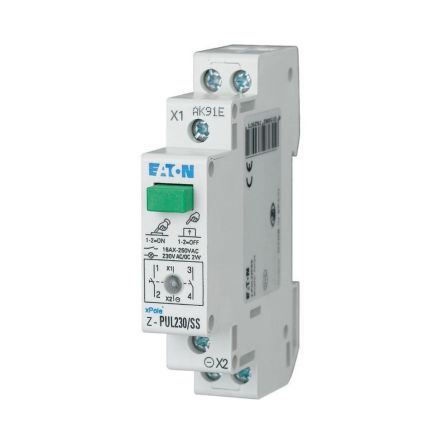 Eaton Z-PUL Series Push Button Switch, DIN Rail, 2 NO, 250V, IP40 [276297 Z-PUL230/SS]; 258-835