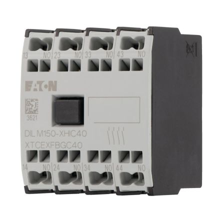 Eaton Auxiliary Contact, 4 Contact, 4 N/O, Front Fastening, DILM [278044 DILM150-XHIC40]; 258-977