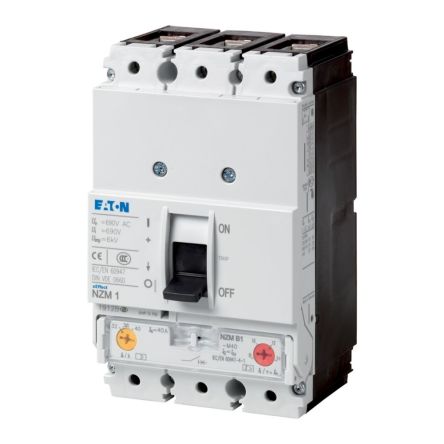 Eaton, Eaton Moeller NZM MCCB Molded Case Circuit Breaker 3P 100A, Breaking Capacity 4 kA, Fixed Mount [271402 NZMC1-M100]; 259-068