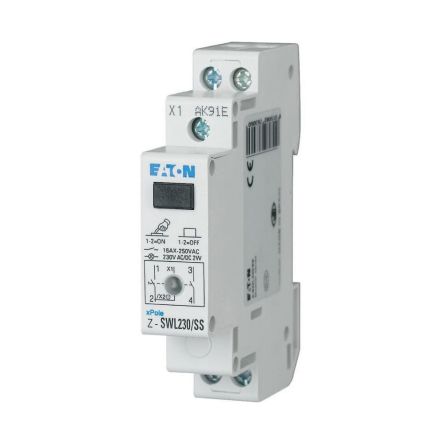 Eaton 2 Pole DIN Rail Isolator Switch - 16A Maximum Current, 2W Power Rating, IP40 [276306 Z-SWL230/SS]; 259-089