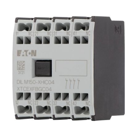 Eaton Auxiliary Contact, 4 Contact, 4 NC, Front Fastening, DILM [278048 DILM150-XHIC04]; 259-173