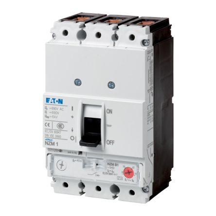 Eaton, Eaton Moeller NZM MCCB Molded Case Circuit Breaker 3P 50A, Breaking Capacity 7.5 kA, Fixed Mount [281277 NZMN1-S50-CNA]; 259-424