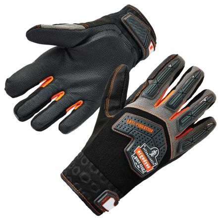 Ergodyne ProFlex Black Anti-Vibration Work Gloves, Size M [17303]; 260-083