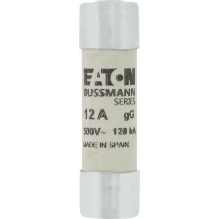 Eaton 12A Cartridge Fuses, 14 x 51mm [C14G12S CYL FUSE >STRIKER >14 x 51 12A GG 500VAC]; 260-725