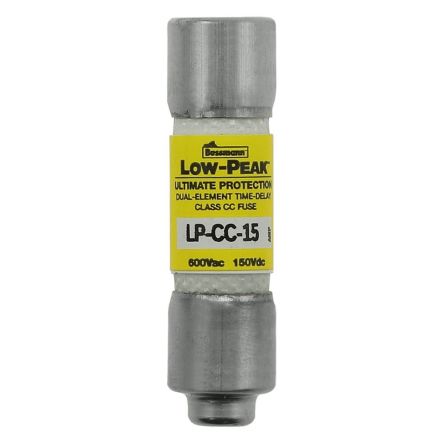 Eaton 15A T Melamine Cartridge Fuse, 1.5 x 0.41in [LP-CC-15]; 261-379