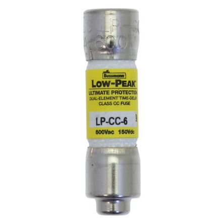 Eaton 6A T Melamine Cartridge Fuse, 1.5 x 0.41in [LP-CC-6]; 261-384