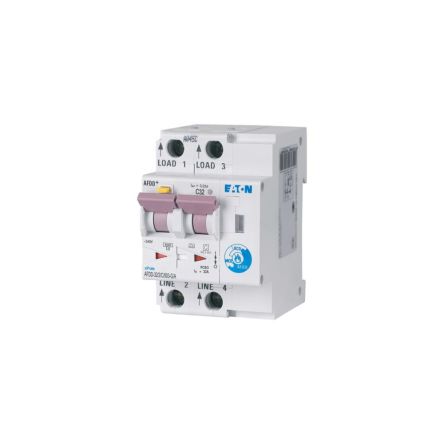 Eaton RCBO, 6kA Current Rating, 2P Poles, Type C, AFDD Range [MB-300158 AFDD-32/2/C/003-G/A]; 261-392