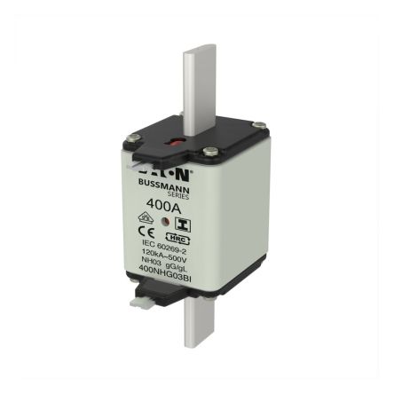 Eaton 400A Tag Fuse, 54 x 150mm, 500V [400NHG03BI NH FUSE 400A 500V GL/GG SIZE 03]; 261-576