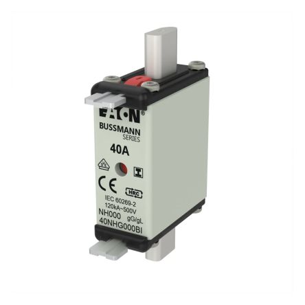 Eaton 40A Tag Fuse, 21 x 79mm, 500V [40NHG000BI NH FUSE 40A 500V SIZE 000 GG IMGL]; 261-580