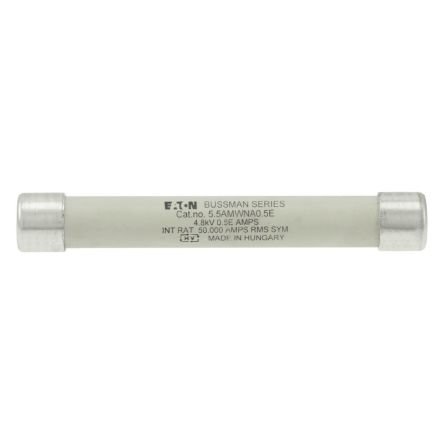 Eaton 500mA Cartridge Fuse, 142 x 20.6mm [5.5AMWNA0.5E]; 261-587