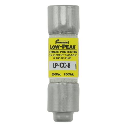 Eaton 8A T Melamine Cartridge Fuse, 1.5 x 0.41in [LP-CC-8]; 261-657