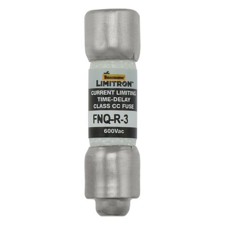 Eaton 3A Cartridge Fuse, 0.41 x 1.5in, 600V ac [FNQ-R-3]; 261-723