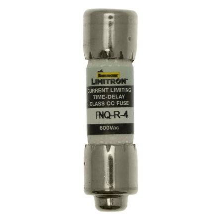 Eaton 4A T Melamine Cartridge Fuse, 1.5 x 0.41in [FNQ-R-4]; 261-724