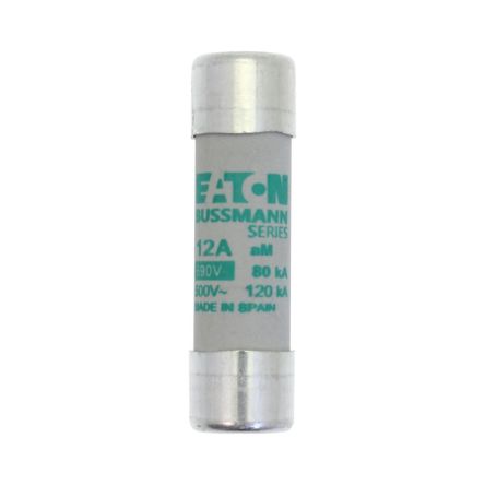 Eaton 12A Cartridge Fuses, 14 x 51mm [C14M12S CYL FUSE >STR >14 x 51 12A GG 500V AC]; 261-879