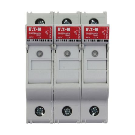 Eaton 30A Fuse Holder for 10 x 38mm Fuse, 3P, 690V [CHM3DNIU]; 262-007
