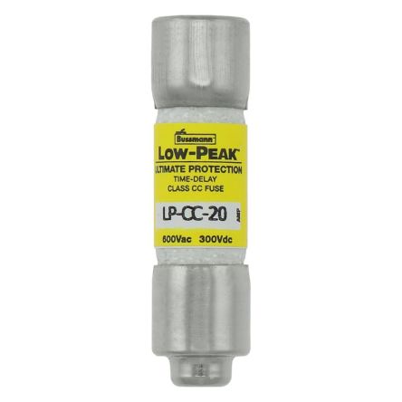 Eaton 20A T Melamine Cartridge Fuse, 1.5 x 0.41in [LP-CC-20]; 262-454