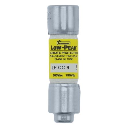 Eaton 9A T Melamine Cartridge Fuse, 1.5 x 0.41in [LP-CC-9]; 262-460
