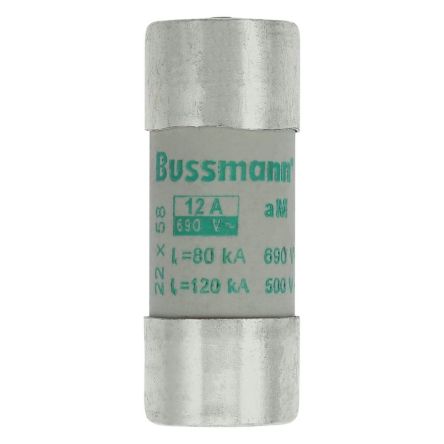 Eaton 12A Cartridge Fuses, 22.2 x 58mm [C22M12S]; 263-140