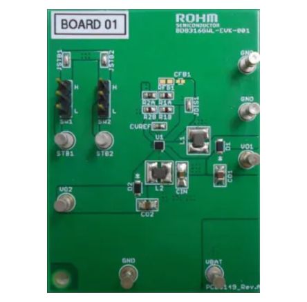 ROHM BD8316GWL-EVK-001 DC-DC Converter for BD8316GWL for Step Up And Inverted 2 Channel DC/DC Converter [BD8316GWL-EVK-001]; 265-497