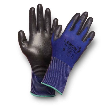 Lebon Protection Bluestar Black, Blue Polyamide Abrasion Resistant, Cut Resistant, Puncture Resistant, Tear Resistant [BLUESTAR/11]; 266-396