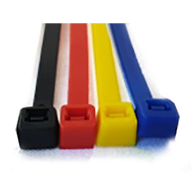 RS PRO Cable Ties, 100. 200mm x 2.5, 3.2 mm, Black, Blue, Red, Yellow Nylon, Pk-50 [0]; 267-990