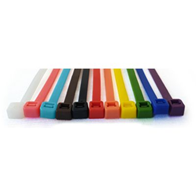 RS PRO Cable Ties, 100. 200mm x 2.5, 3.2 mm, Black, Blue, Natural, Red, Yellow Nylon, Pk-300 [0]; 267-995