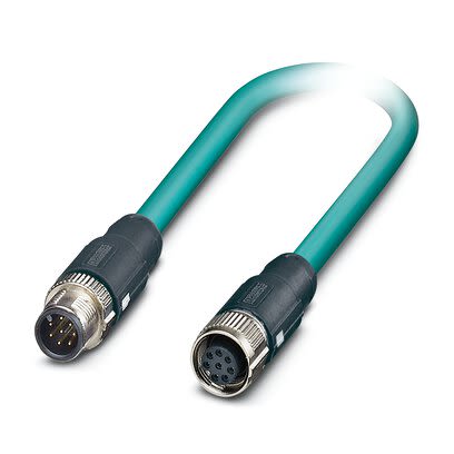 Phoenix ContactNBC, 10m Cat5, Green M12 to Male M12, SF/UTP Shielded, Terminated Polyurethane Sheath [1407466]; 268-112