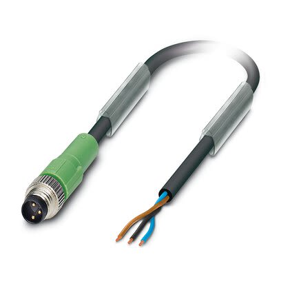 Phoenix Contact Straight Male 3 way M8 to Straight 3 way Free Ends Sensor Actuator Cable, 10m [1447280]; 268-121