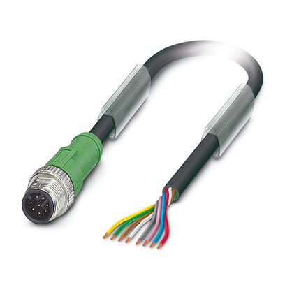 Phoenix Contact Straight Male 8 way M12 to Straight 8 way Free Ends Sensor Actuator Cable, 5m [1415718]; 268-343