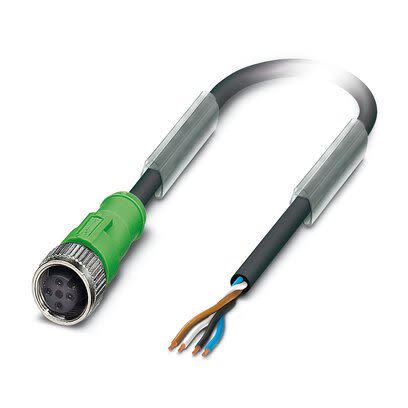 Phoenix Contact Straight 4 way Free Ends to Straight Female 4 way M12 Sensor Actuator Cable, 3m [1404407]; 268-371