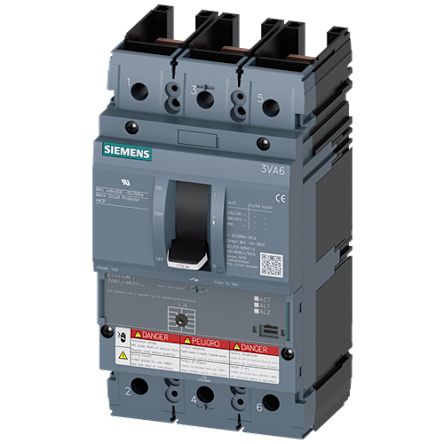 Siemens, SENTRON MCCB Molded Case Circuit Breaker 3P 40A, Breaking Capacity 2.5 kA, Fixed Mount [3VA6140-1MS31-0AA0]; 268-415