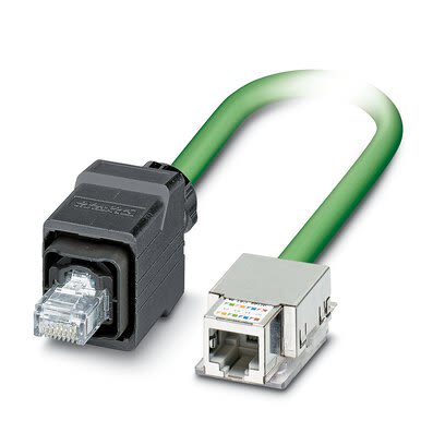 Phoenix ContactNBC, 2m Cat5, Green RJ45 to Male RJ45, Aluminium Foil, Tinned Copper Braid Shielded, Terminated PVC [1416179]; 268-683