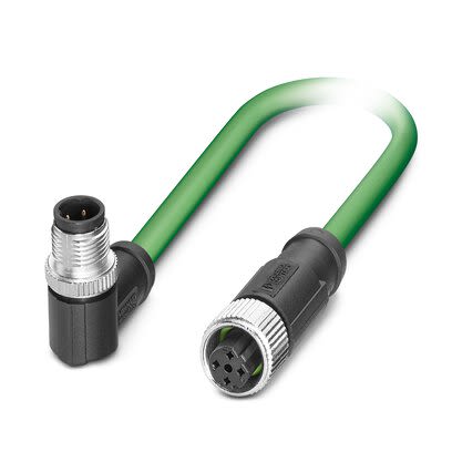 Phoenix ContactNBC, 5m Cat5, Green M12 to Male M12 Female, Shielded Shielded, Terminated Polyurethane Sheath [1416751]; 268-687