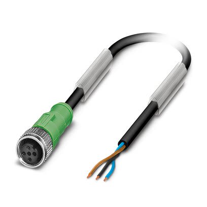Phoenix Contact Straight 3 way Free Ends to Straight Female 3 way M12 Sensor Actuator Cable, 10m [1403486]; 268-801