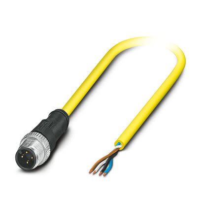 Phoenix Contact Straight Male 4 way M12 to Straight 4 way Free Ends Sensor Actuator Cable, 10m [1424895]; 268-813