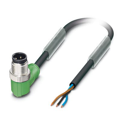 Phoenix Contact Right Angle Male 3 way M12 to Straight 3 way Free Ends Sensor Actuator Cable, 5m [1414449]; 268-840