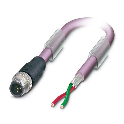 Phoenix Contact SAC Bus Cable, 2 Cores, 0.25 mm², Bus, 5m, Red lilac Polyurethane PUR Sheath, 24 AWG [1507256]; 268-860