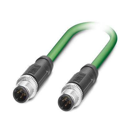 Phoenix ContactNBC, 10m Cat5, Green M12 to Male M12 Male, Shielded Shielded, Terminated Polyurethane Sheath [1038739]; 268-891