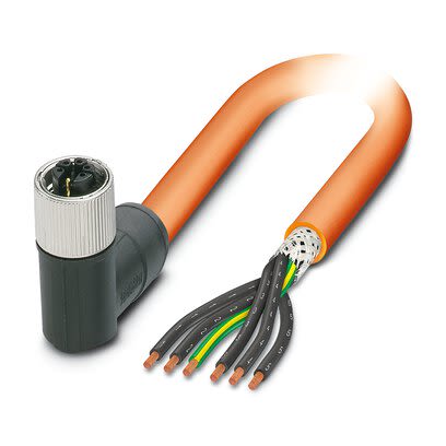 Phoenix Contact 14149 Shielded 1.5 mm² 6 Core Power Cable, Orange Polyurethane PUR, 5m [1414917]; 268-907