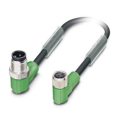 Phoenix Contact Right Angle Male 3 way M12 to Right Angle Female 3 way M8 Sensor Actuator Cable, 1.5m [1415540]; 268-929