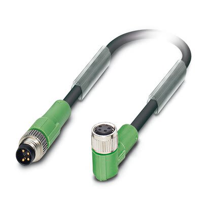 Phoenix Contact Straight Male 4 way M8 to Right Angle Female 4 way M8 Sensor Actuator Cable, 3m [1415574]; 268-935