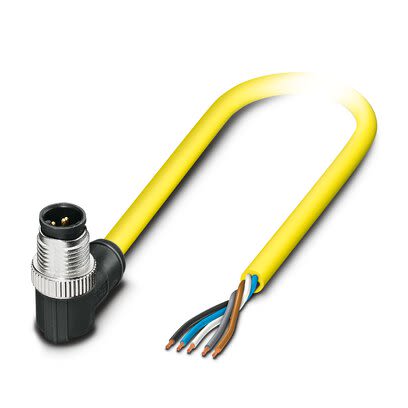 Phoenix Contact Straight 5 way Free Ends to Right Angle Male 5 way M12 Actuator/Sensor Cable, 5m [1424886]; 268-961