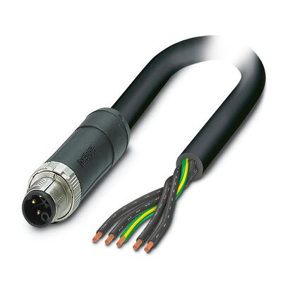 Phoenix Contact SAC Power 5 x 2.5 mm² 5 Core Power Cable, Black, Grey Polyvinyl Chloride PVC, 1.5m [1414868]; 269-051