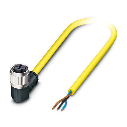 Phoenix Contact Straight 3 way Free Ends to Right Angle Female 3 way M12 Actuator/Sensor Cable, 20m [1425109]; 269-153