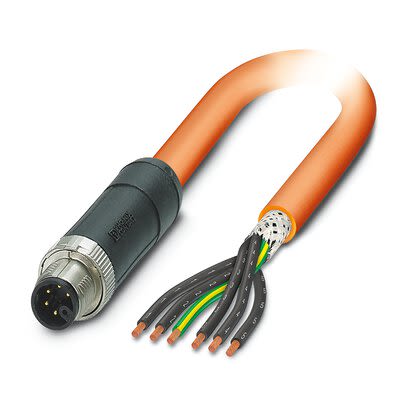 Phoenix Contact SAC Power 6 x 1.5 mm² 6 Core Power Cable, Orange Polyurethane PUR, 5m [1414958]; 269-193
