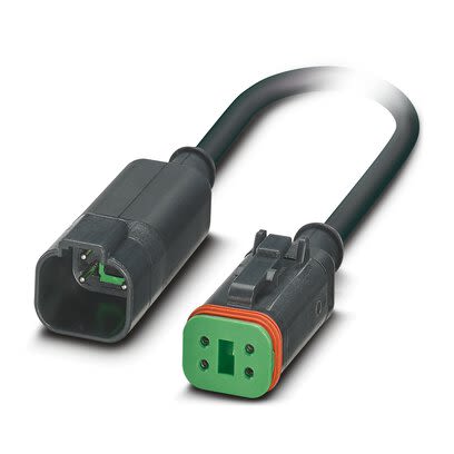 Phoenix Contact Straight Male 4 way Deutsch to Straight Female 4 way Deutsch Actuator/Sensor Cable, 1.5m [1415019]; 269-201