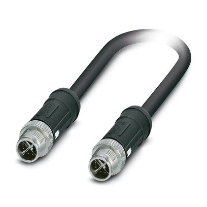 Phoenix ContactNBC, 2m Cat6a, Black M12 to Male M12 Male Shielded, Terminated Polyethylene Sheath [1415595]; 269-216