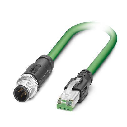 Phoenix ContactNBC, 10m Cat5, Green M12 to Male RJ45, Shielded Shielded, Terminated Polyurethane Sheath [1038730]; 269-431